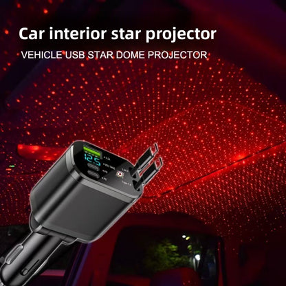 120W Retractable Car Charger with Multi-Port USB Fast Charging