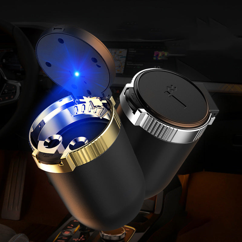Multifunctional LED Car Ashtray with Metal Liner