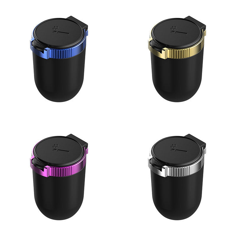 Multifunctional LED Car Ashtray with Metal Liner