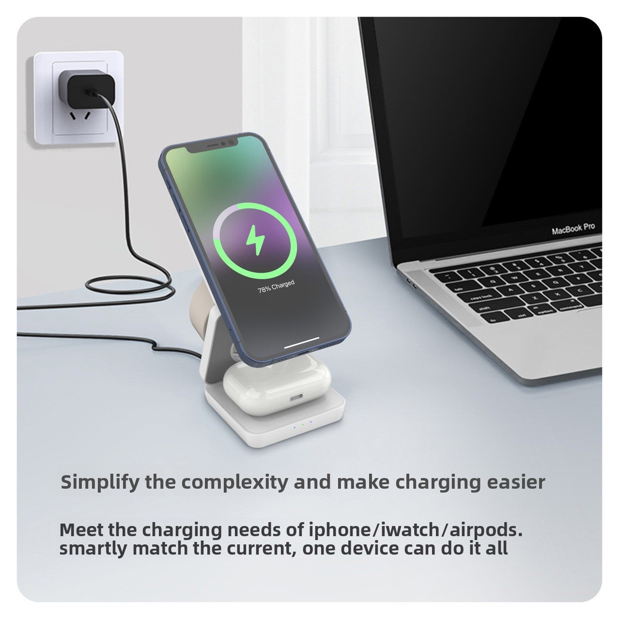 Magnetic Wireless Charger with Foldable Stand